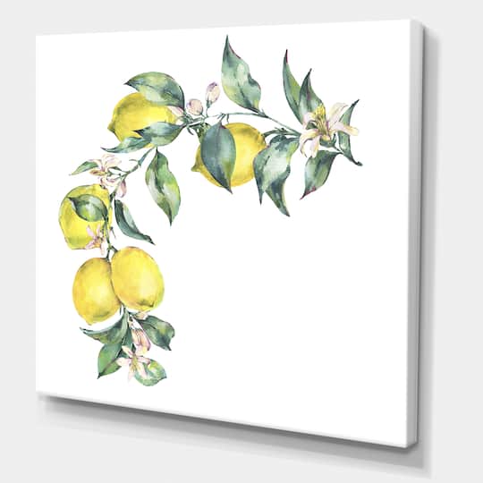Designart - Branch of Yellow Lemons and Leaves II